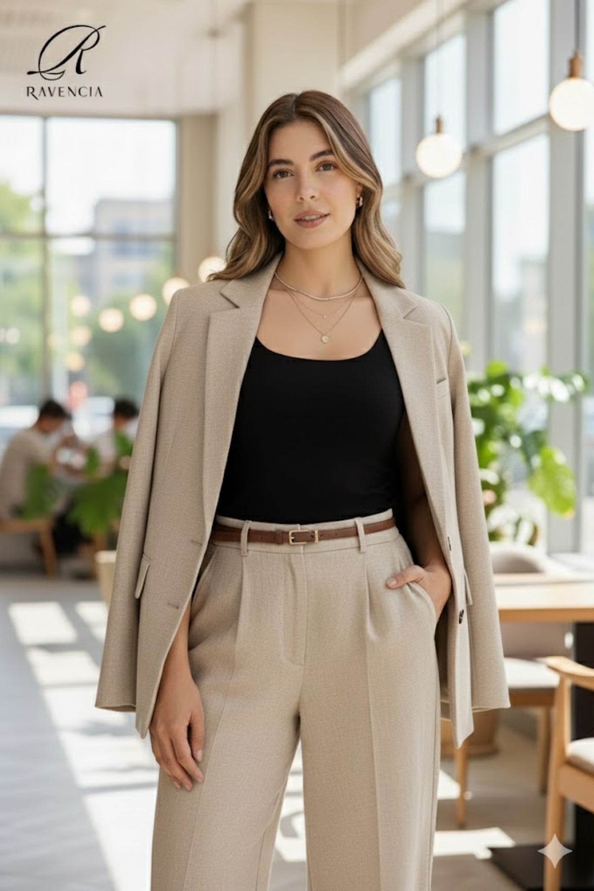 Kadın Premium Kalite Kalın Askılı Havuz Yaka Bluz