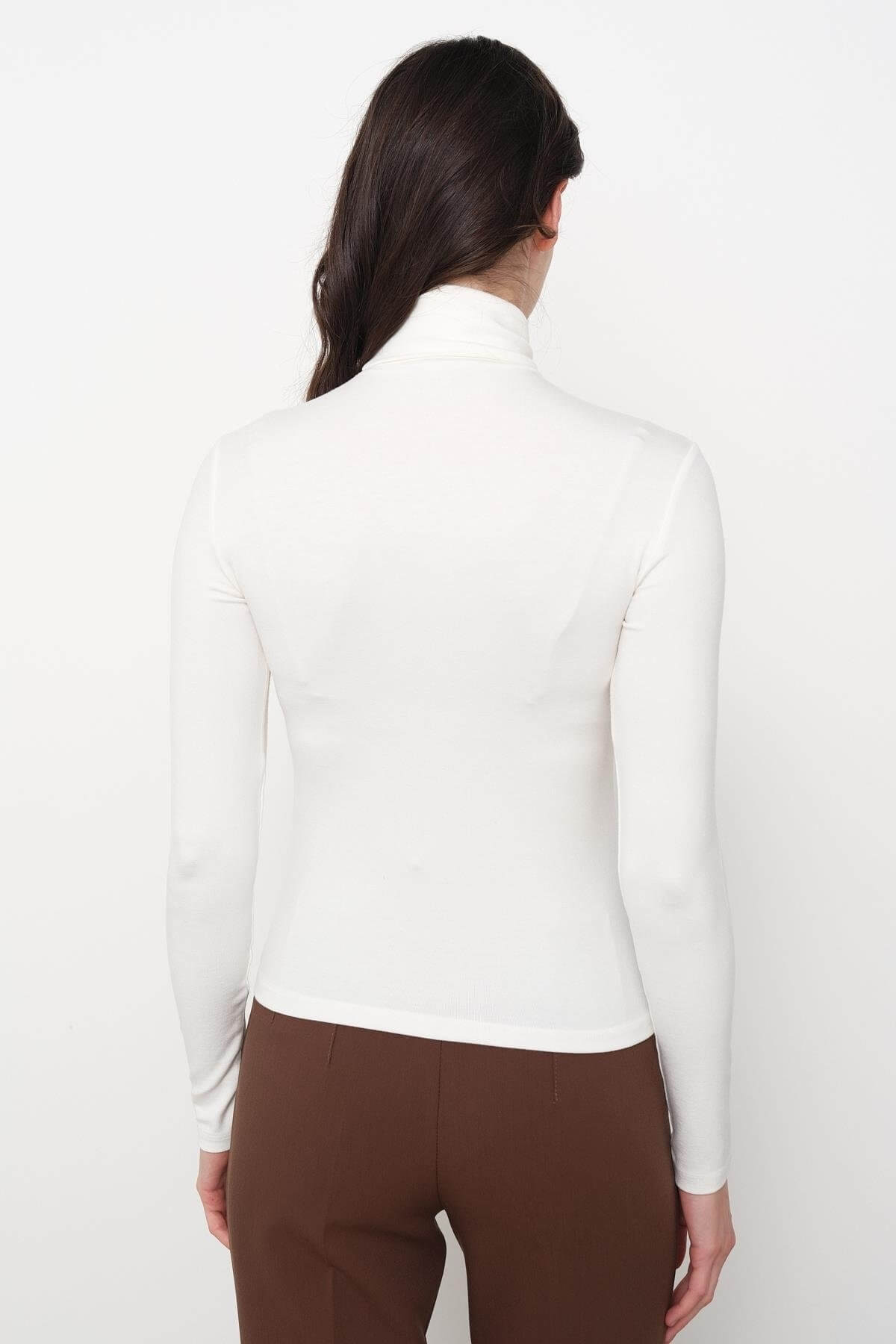 Kadın Premium Kalite Balıkçı Yaka Likralı Bluz