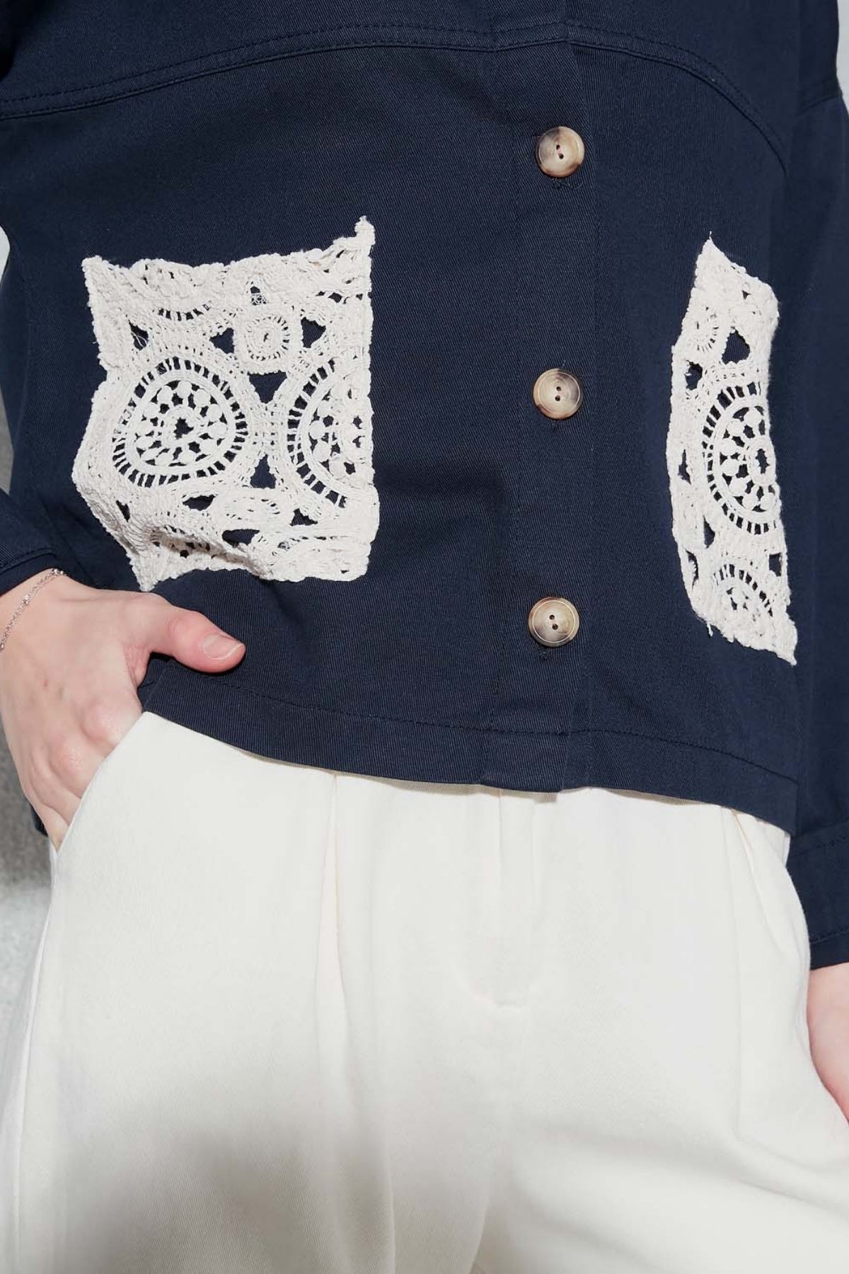 Kadın Lacivert Gabardin Ceket