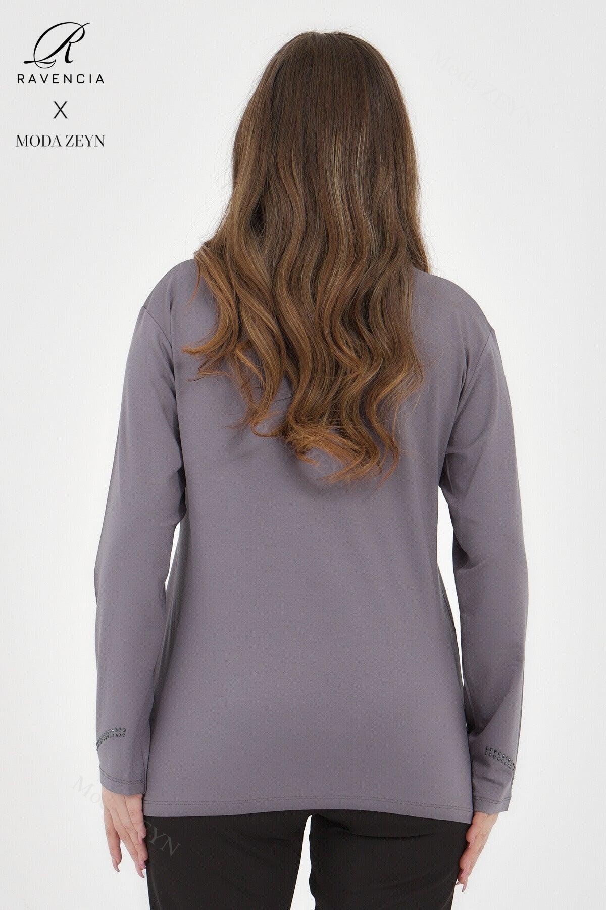 Kadın Orta Yaş Ve Üzeri Viskon Sarmal Desen Taşlı İşlemeli Likralı Yesil Anne Penye Bluz