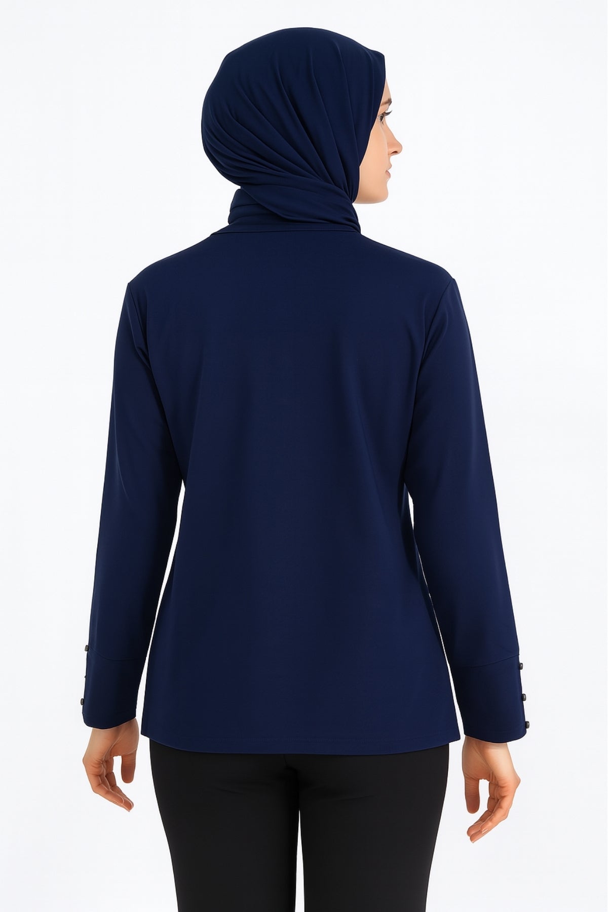 Kadın Simli Cizgi Desenli Anne Penye Bluz