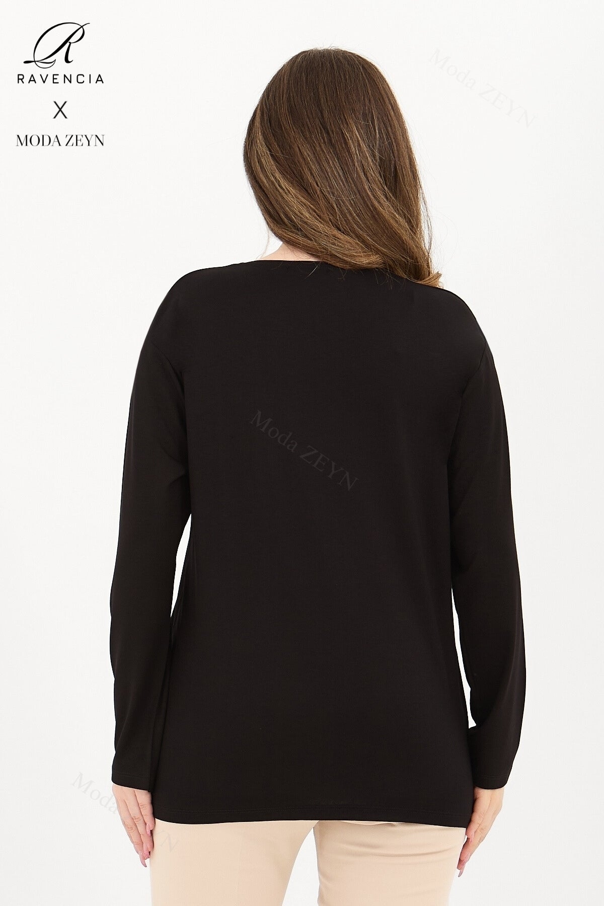 Kadın Viskon Renkli Yaprak Desen Taşlı İşlemeli Likralı Anne Penye Bluz