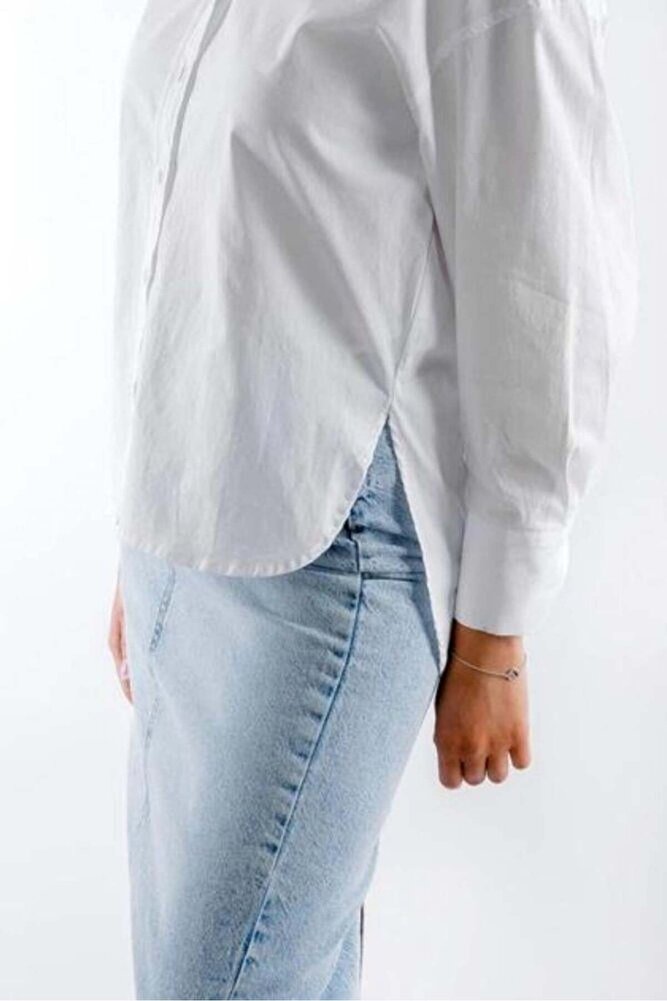 Kadın Beyaz Oversize Gömlek