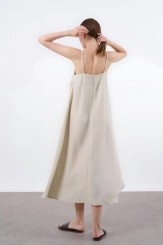 Kadın İp Askılı Uzun Elbise