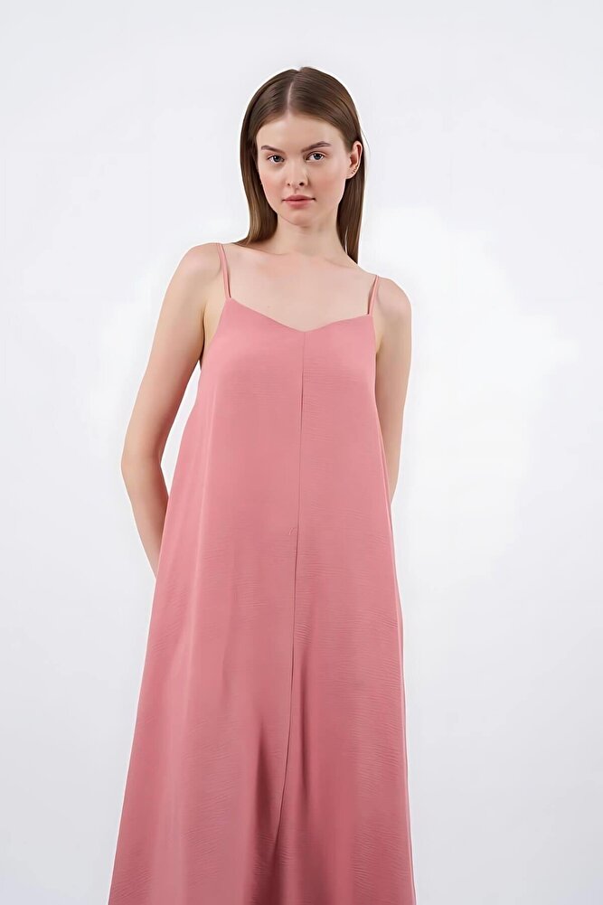 Kadın İp Askılı Uzun Elbise