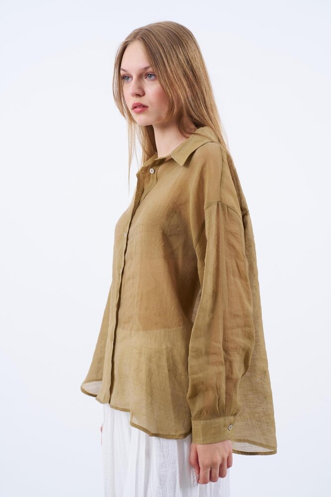 Kadın Oversize İpeksi Gömlek