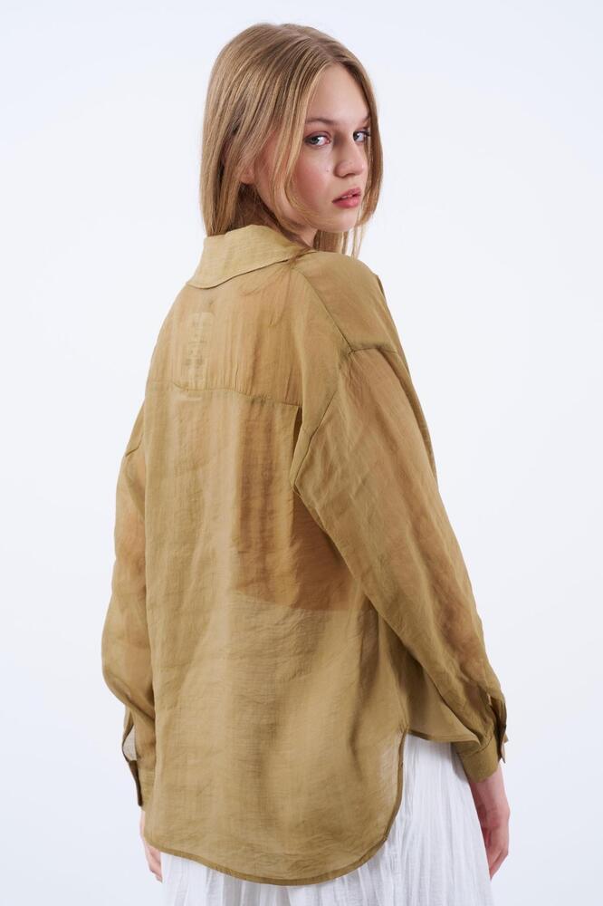 Kadın Oversize İpeksi Gömlek