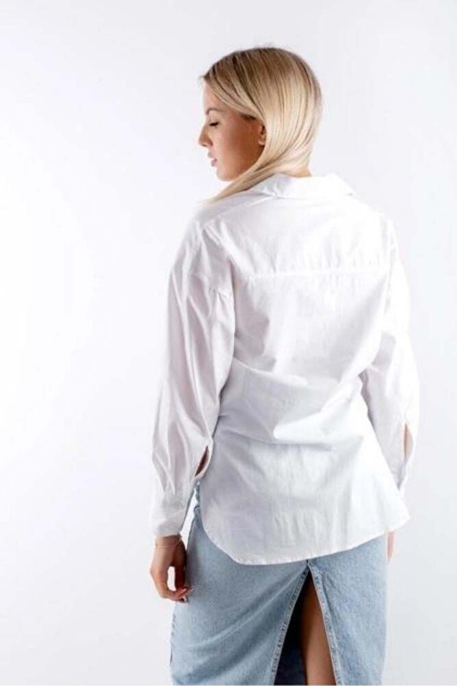 Kadın Beyaz Oversize Gömlek