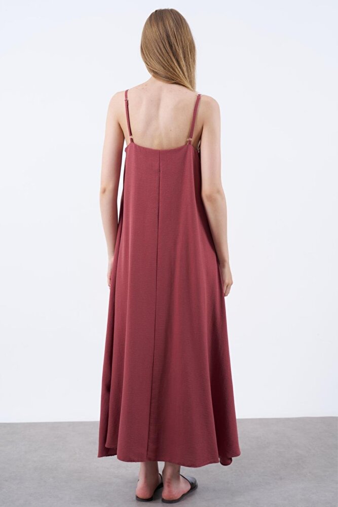 Kadın İp Askılı Uzun Elbise