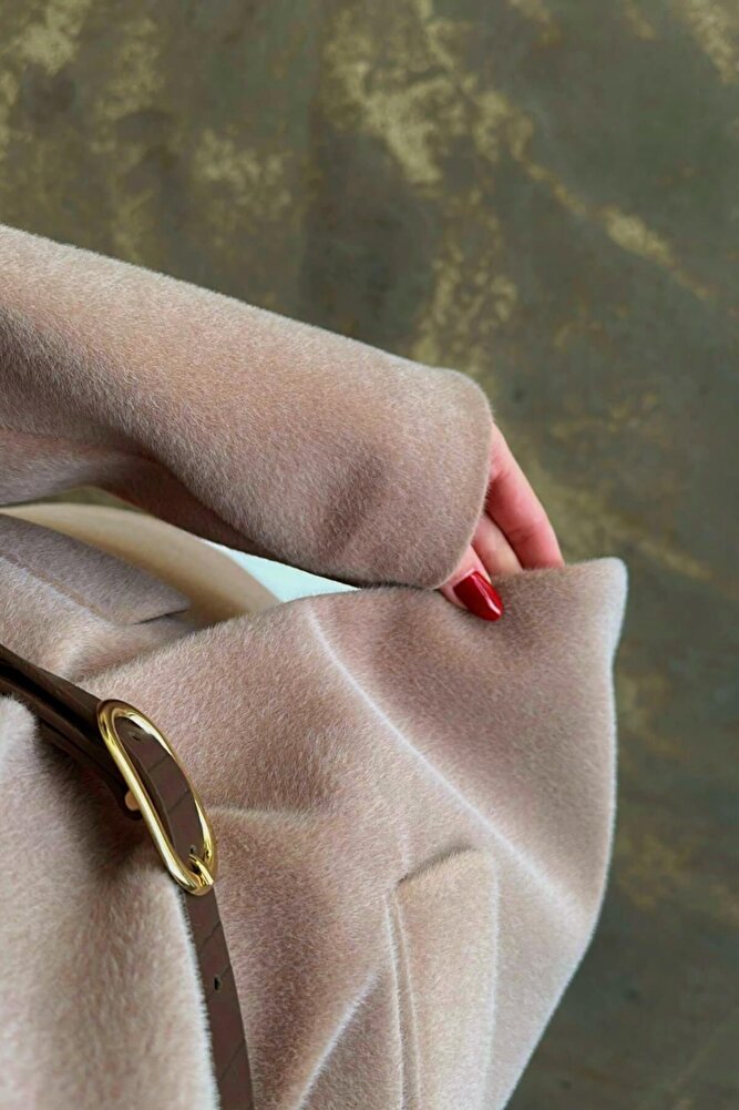 Kadın Premium Kalite Kemerli Peluş Blazer Ceket