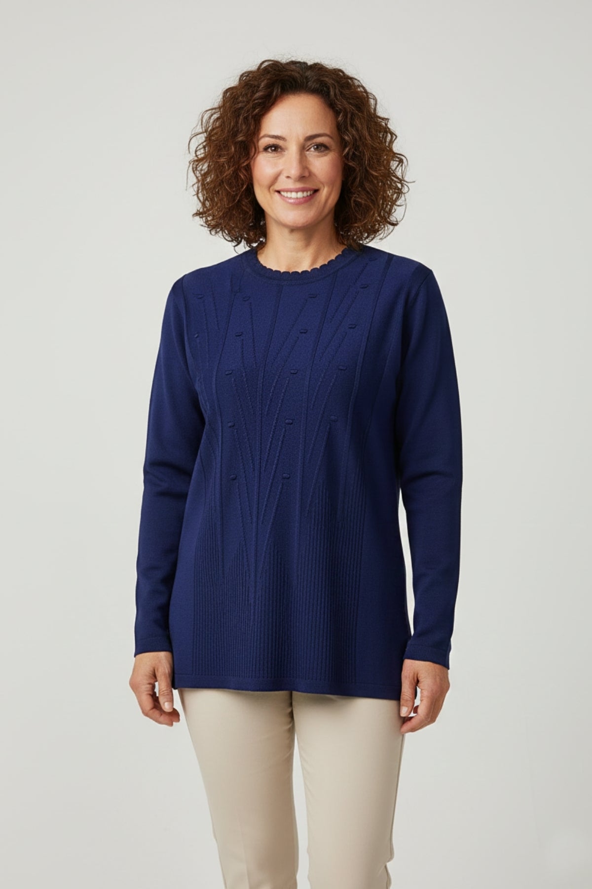 Kadın Triko Mevsimlik Soğuk İplik Bisiklet Yaka Genç Anne Kazak