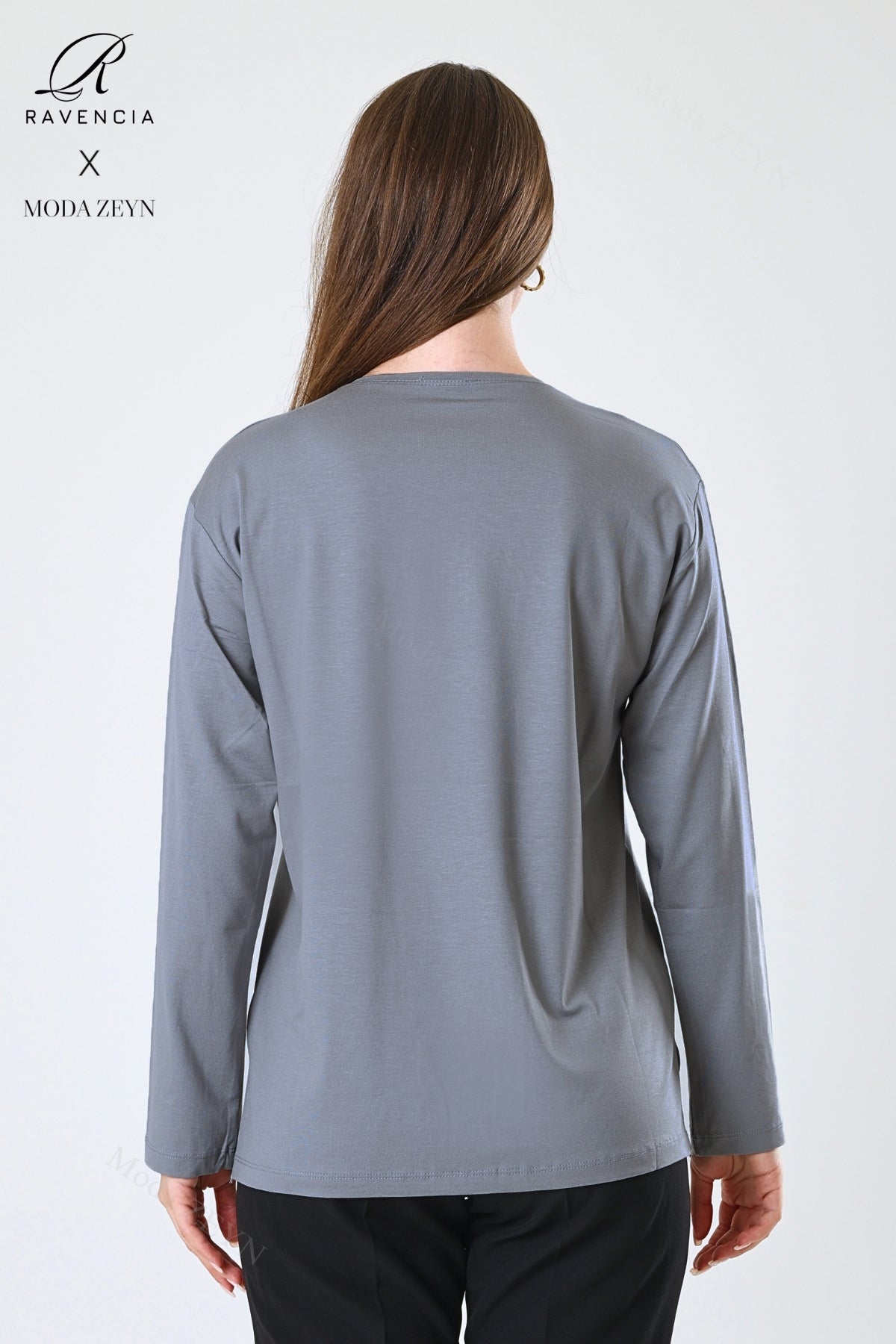 Kadın Yaprak Desenli Eteği Ve Yakası Taşlı Işlemeli Likralı Viskon Anne Penye Bluz