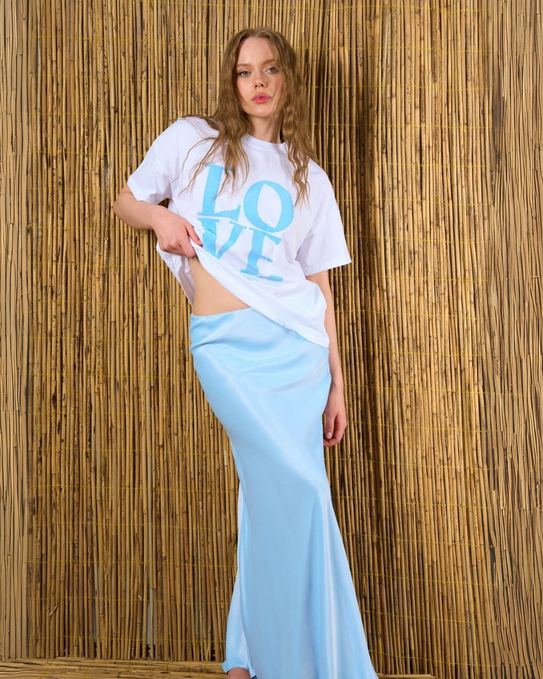 Kadın Love Baskılı %100 Pamuk Oversize T-Shirt