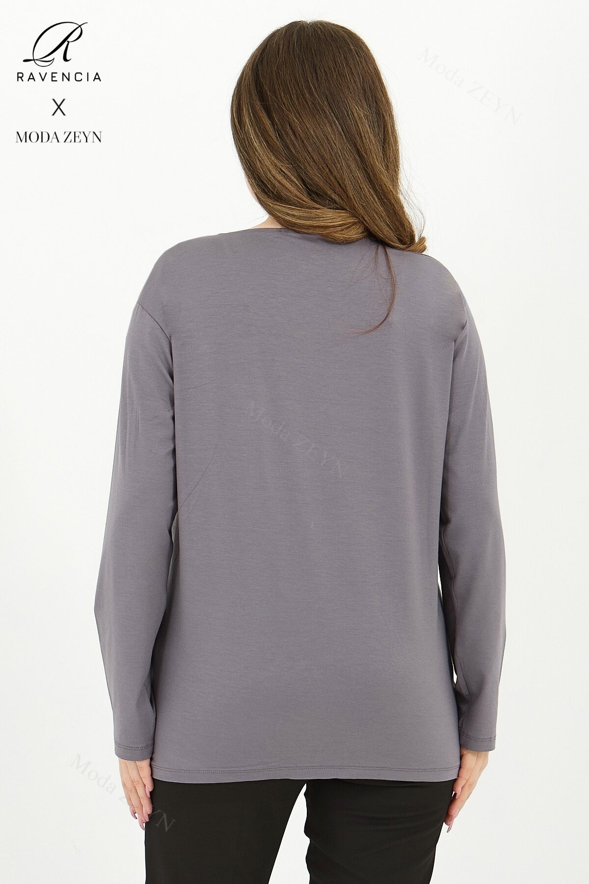 Kadın Orta Yaş Ve Üzeri Viskon Renkli Yaprak Desen Taşlı İşlemeli Likralı Anne Penye Bluz