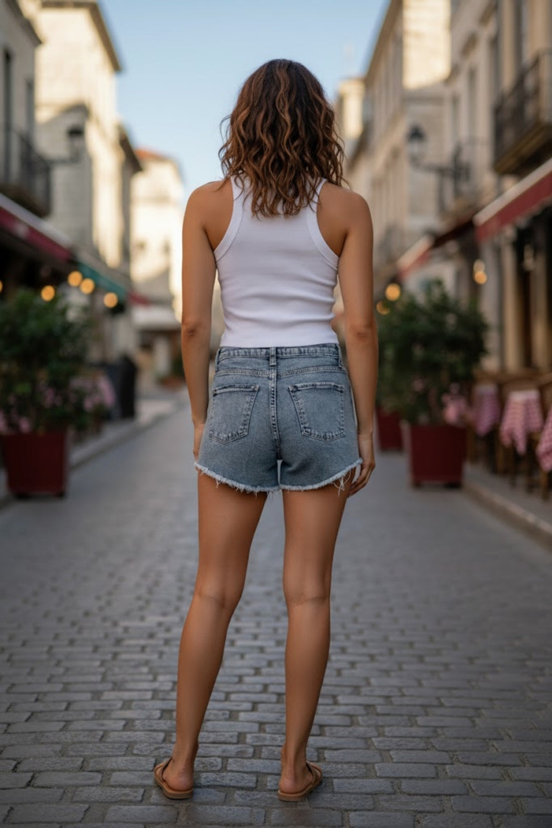 Kadın Yırtık Paçalı Kot Şort