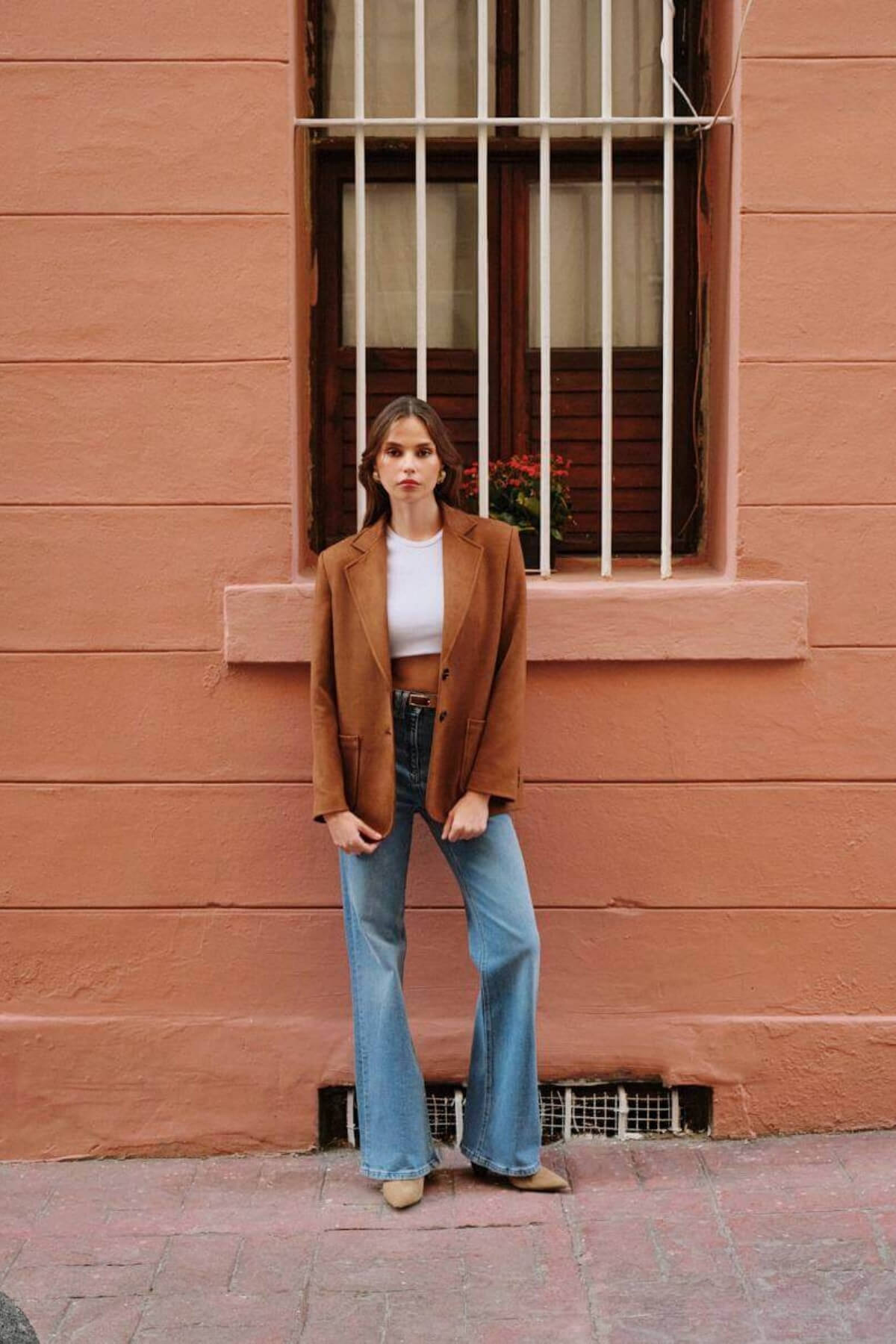 Kadın Premium Taba Süet Blazer Ceket