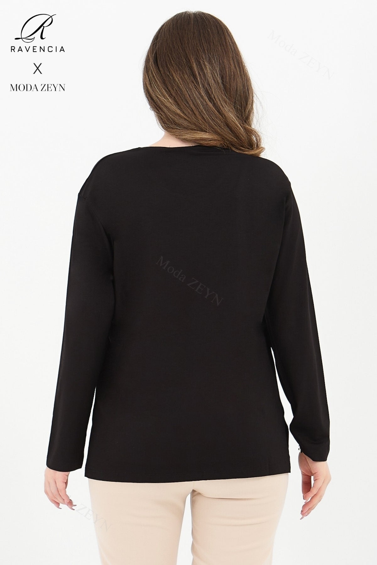 Kadın Orta Yaş Ve Üzeri Viskon Damla Yaprak Desen Taşlı Işlemeli Likralı Zümrüt Anne Penye Bluz