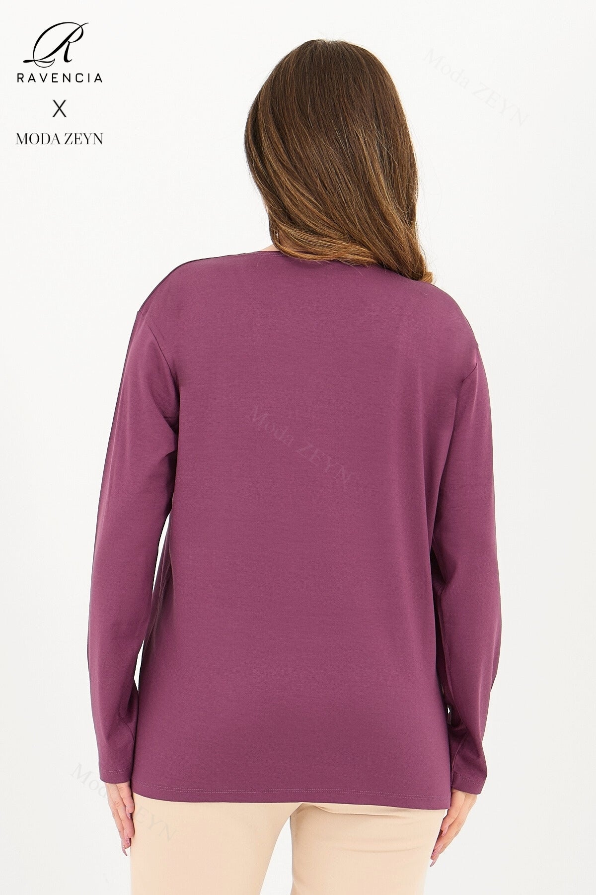 Kadın Damla Desen Taşlı İşlemeli Likralı Yırtmaçlı Viskon Anne Penye Bluz