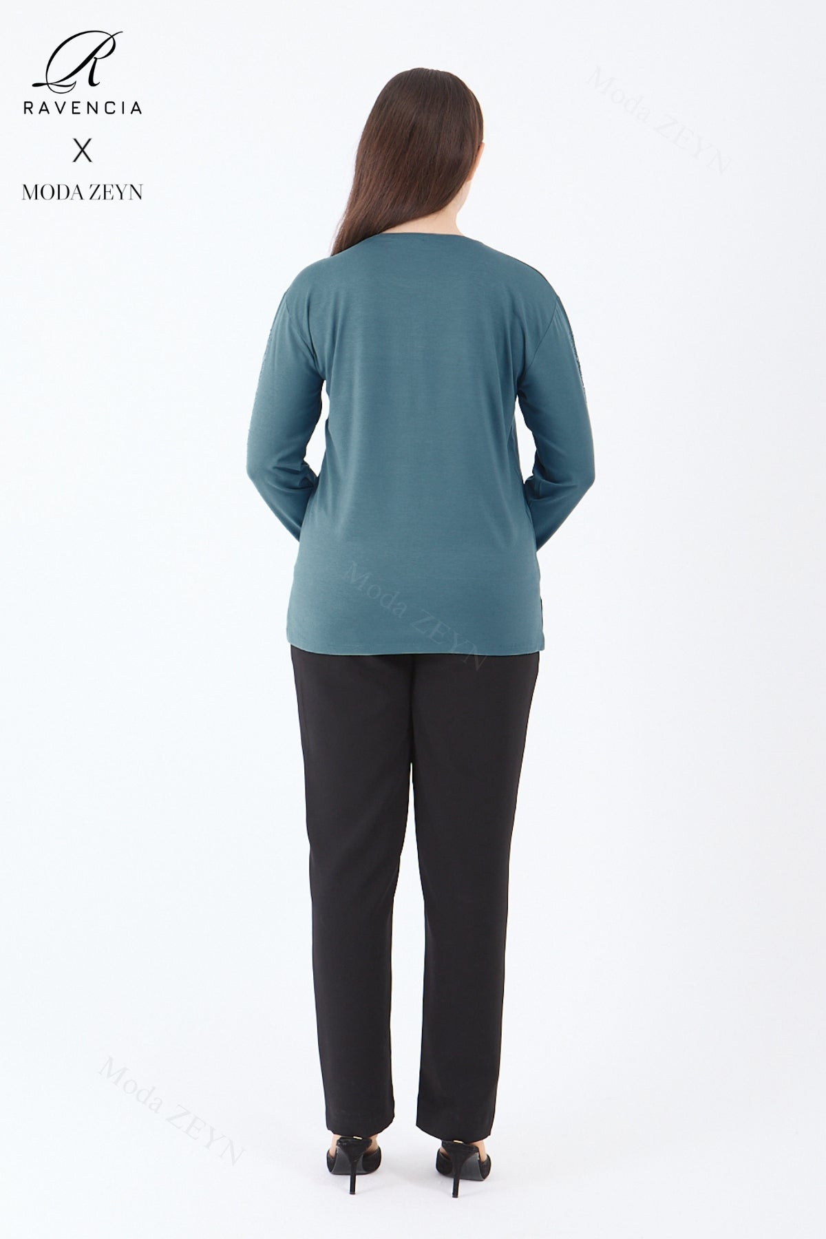 Kadın Orta Yaş Ve Üzeri Viskon Şerit Çiçek Desen Taşlı Işlemeli Likralı Koyu Kahverengi Anne Penye B