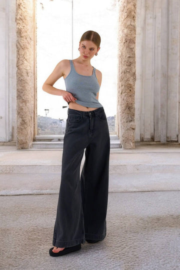 Kadın İnce Askılı Biyeli Fitilli Atlet