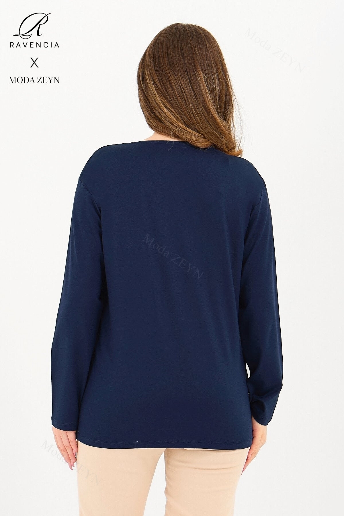 Kadın Orta Yaş Ve Üzeri Viskon Renkli Yaprak Desen Taşlı İşlemeli Likralı Anne Penye Bluz