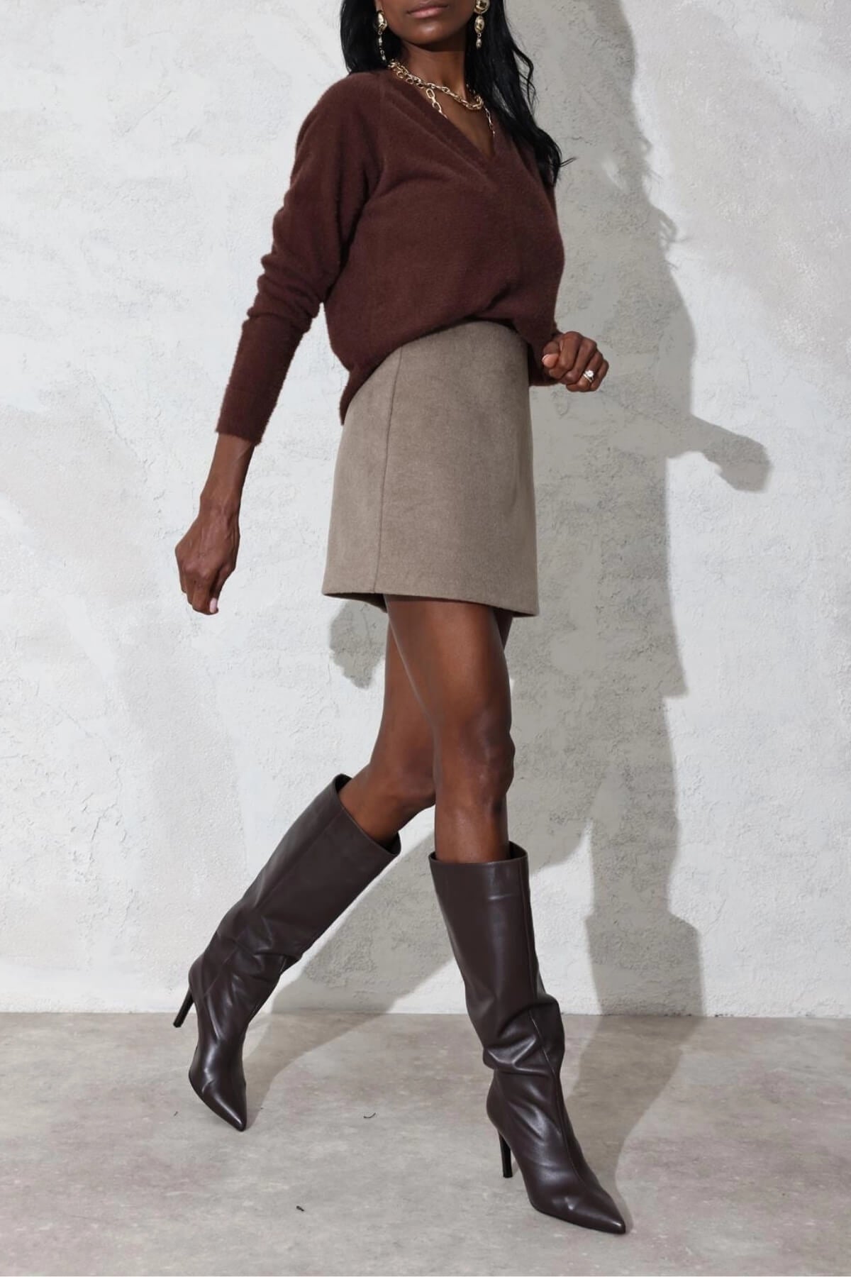 Kadın Premium Kalite Kaşe Mini Etek