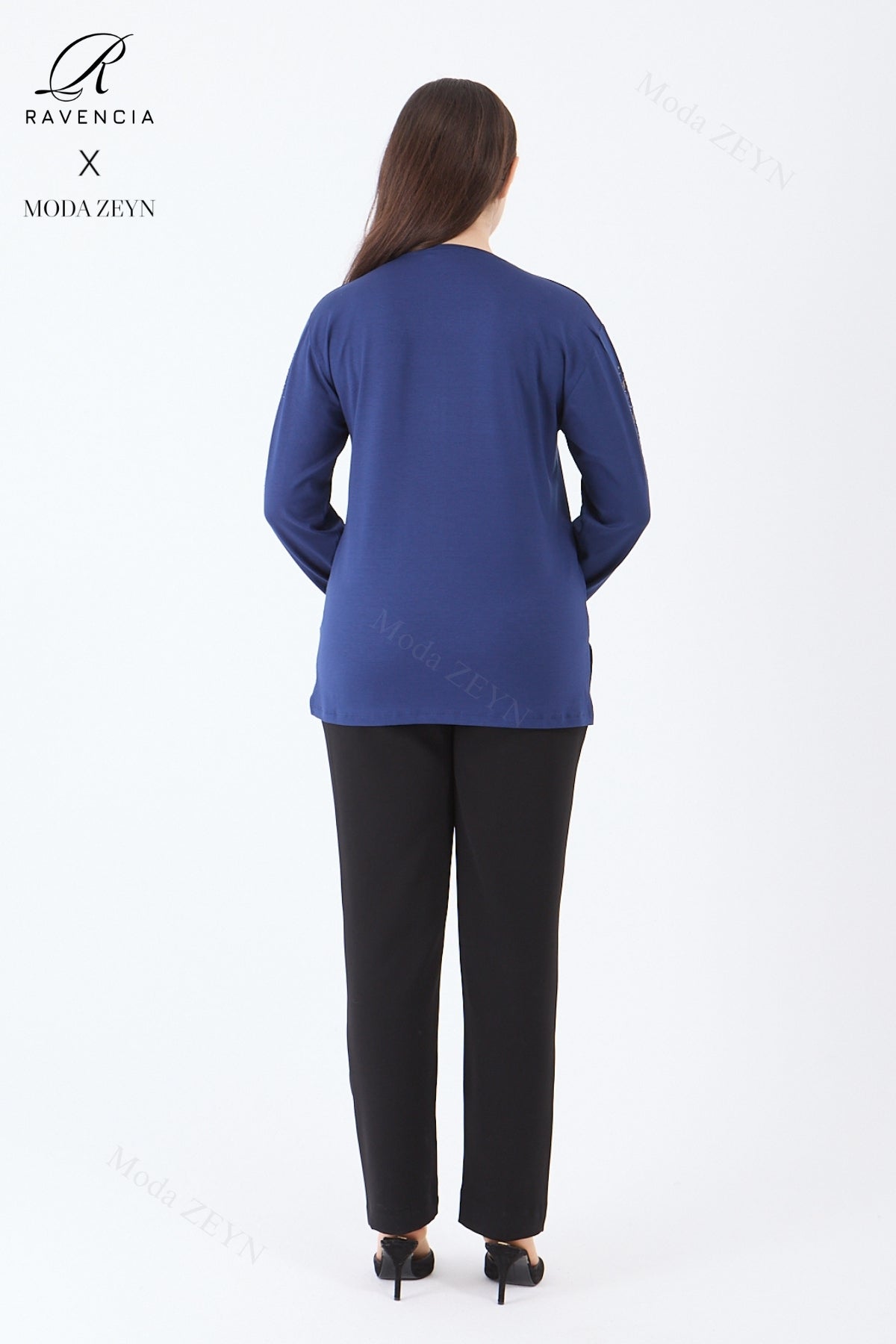 Kadın Orta Yaş Ve Üzeri Viskon Şerit Çiçek Desen Taşlı Işlemeli Likralı Koyu Kahverengi Anne Penye B