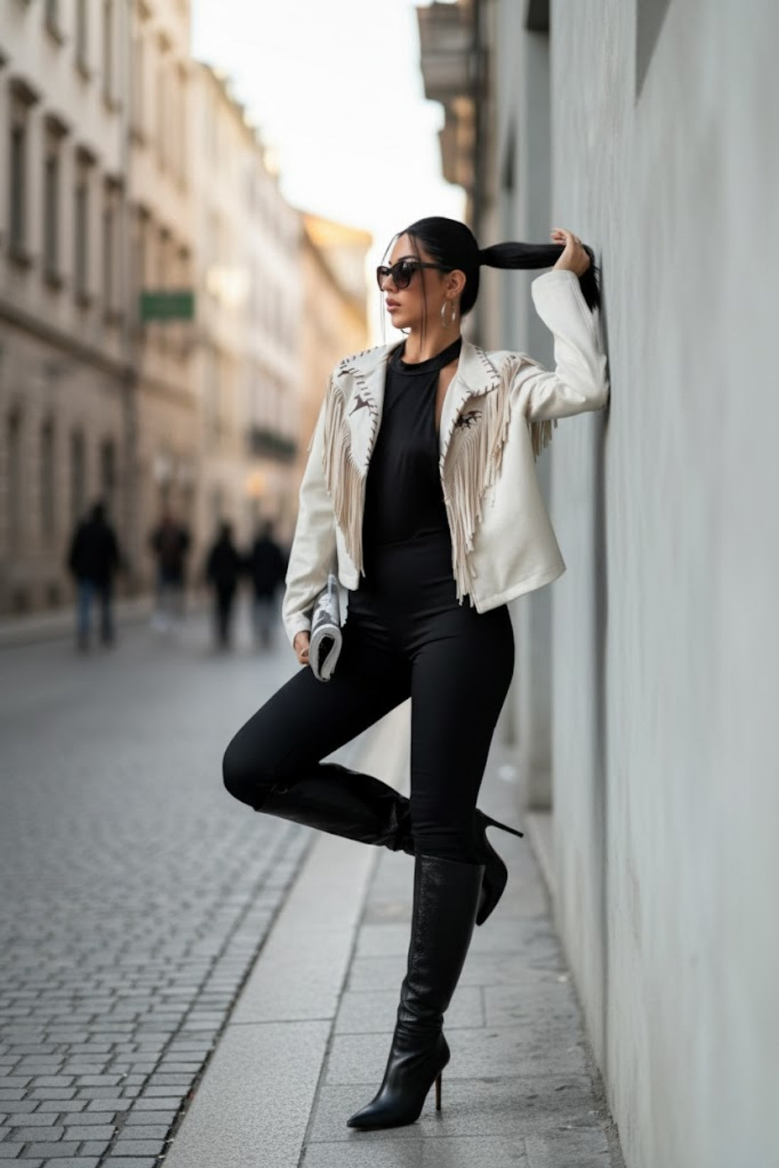 Kadın Western Süet Püsküllü Ceket