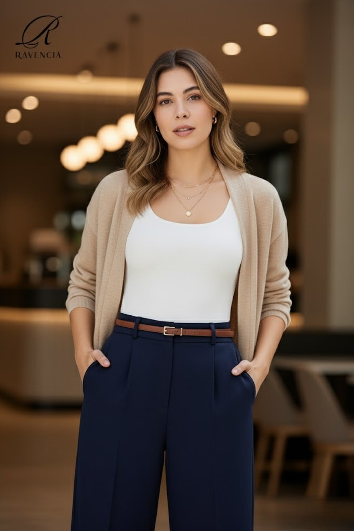 Kadın Premium Kalite Kalın Askılı Havuz Yaka Bluz