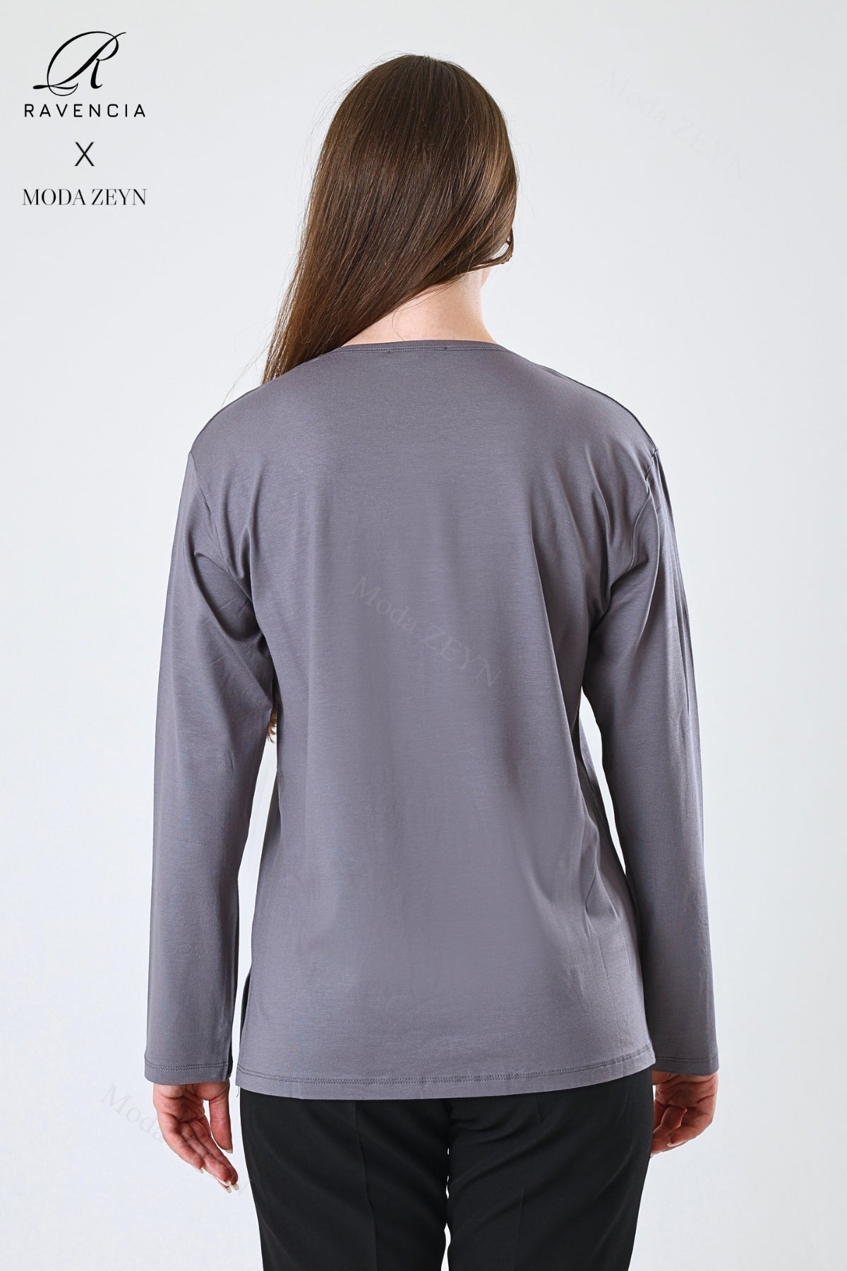 Kadın Orta Yaş Ve Üzeri Viskon Halka Şerit Desen Taşlı Işlemeli Likralı Anne Penye Bluz