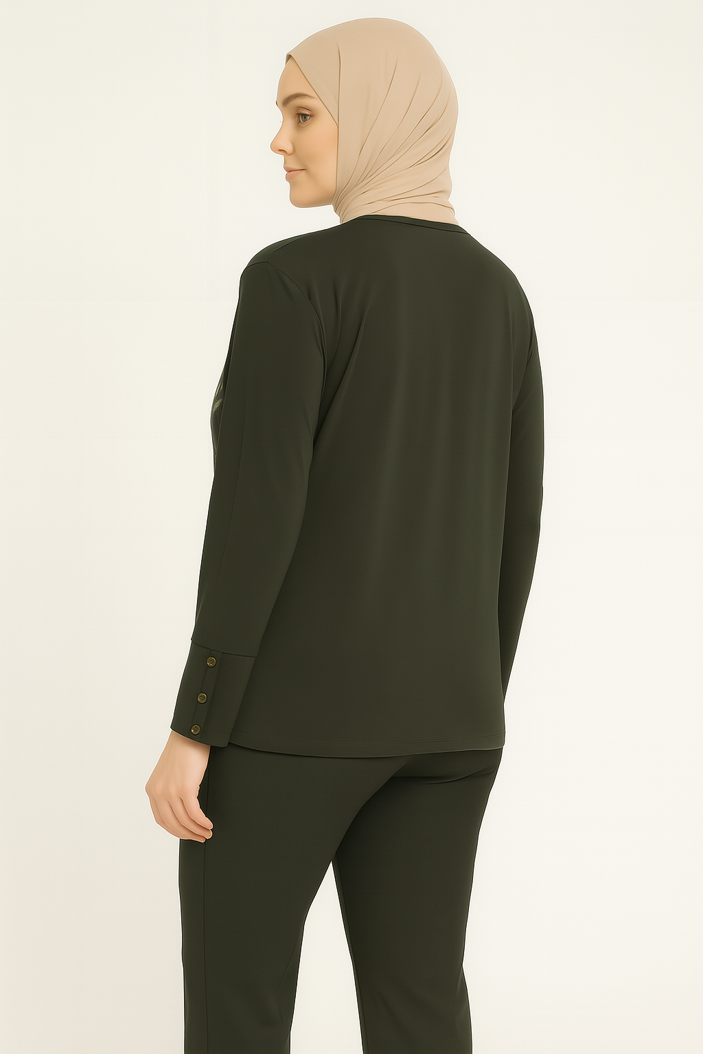 Kadın Simli Cizgi Desenli Anne Penye Bluz