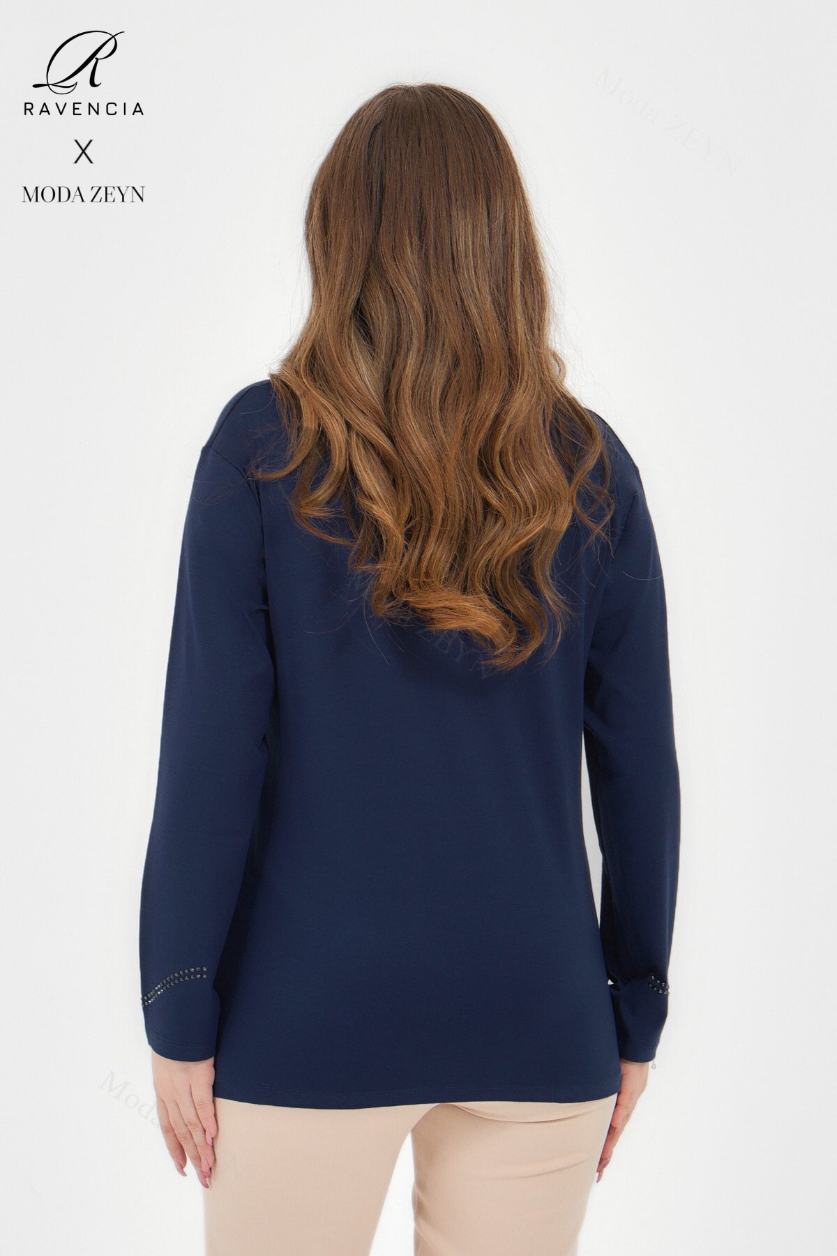 Kadın Orta Yaş Ve Üzeri Viskon Sarmal Desen Taşlı İşlemeli Likralı Yesil Anne Penye Bluz