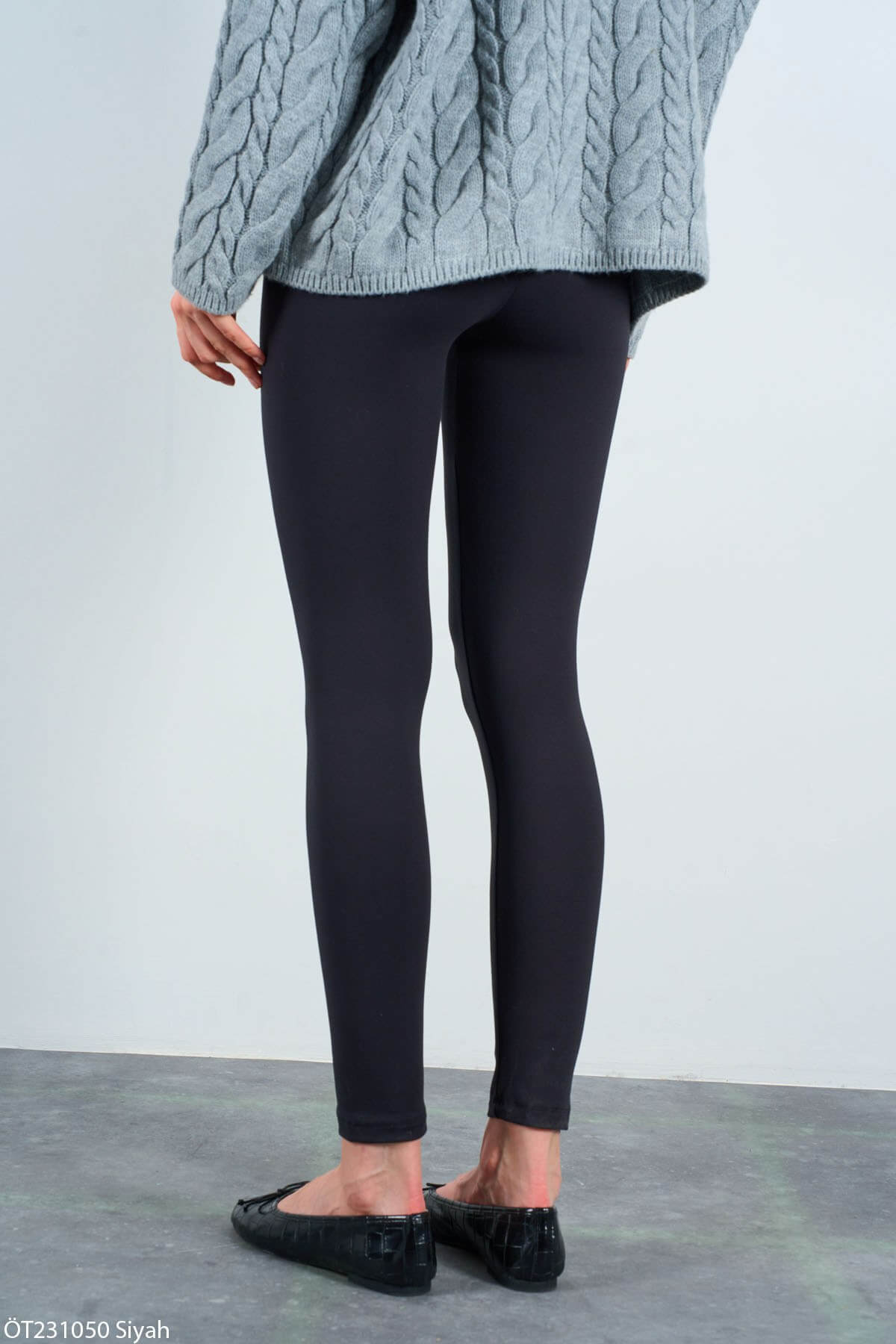 Kadın Siyah Geniş Kemer Özel Premium Kumaş Push up Etkili Tayt