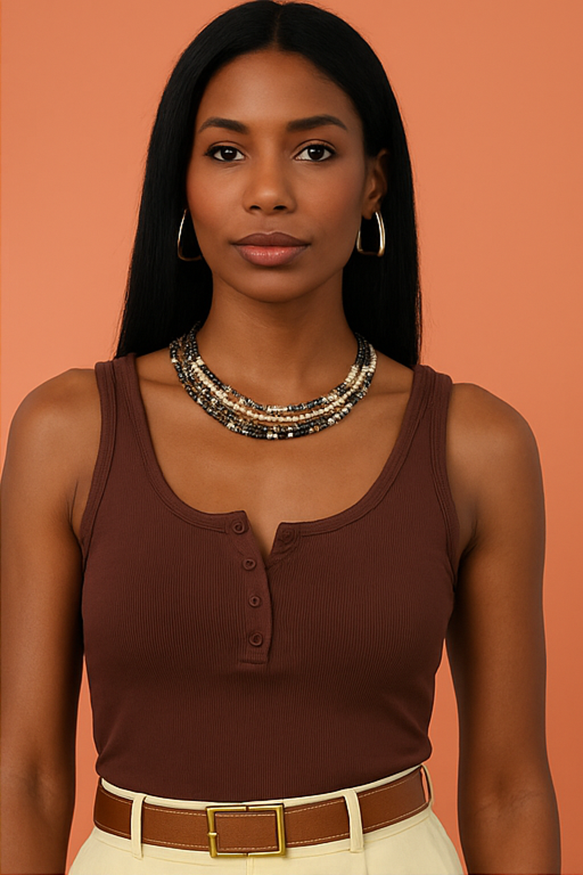 Kadın Premium Fitilli Önü Düğmeli Atlet