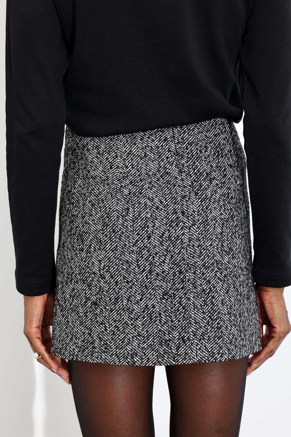 Kadın Premium Kalite Balıksırtı Mini Etek